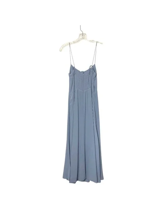 Reformation Juliette Dress Mineral Blue Sz 8 Spaghetti Strap Ties Midi Side Slit - Picture 3 of 8